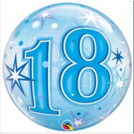 Blue 18th Birthday Starburst Sparkle Bubble Balloon 